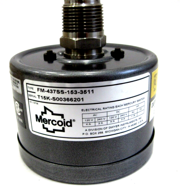 NEW MERCOID FM-437SS-153-3511 TEMPERATURE SWITCH FM437SS1533511 - SB ...