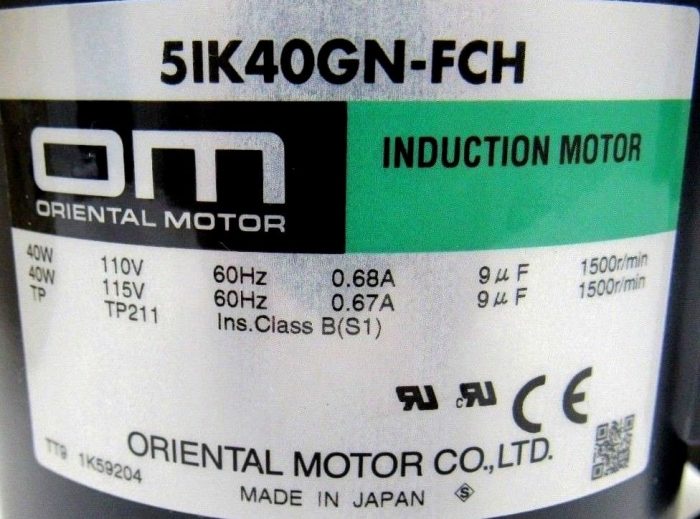 NEW ORIENTAL MOTOR 5IK40GN-FCH INDUCTION MOTOR 5IK40GNFCH - Image 5