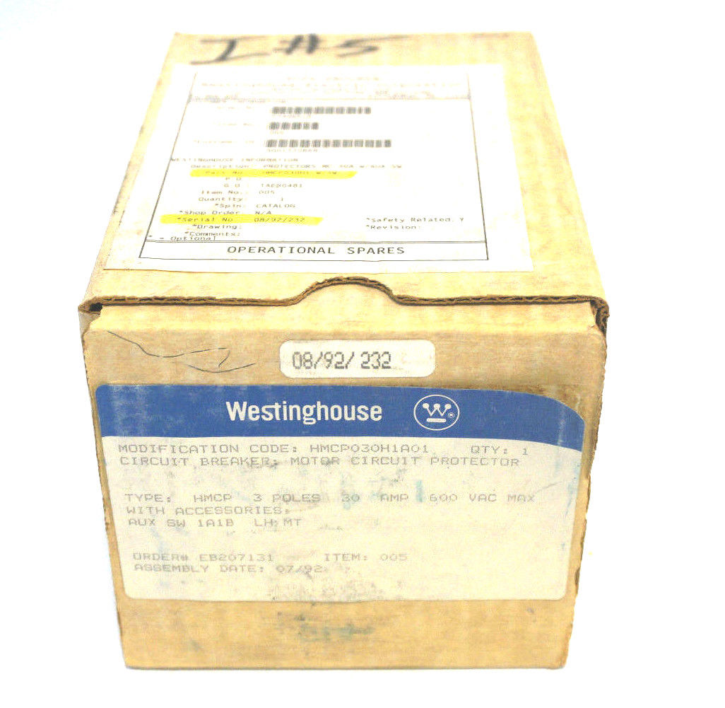 NEW WESTINGHOUSE HMCP030H1A01 CIRCUIT BREAKER 3 POLE 30 AMP 600 VAC
