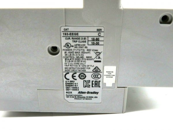 NEW ALLEN BRADLEY 193-EEGE OVERLOAD RELAY 18/90AMP SER C 193EEGE - Image 5