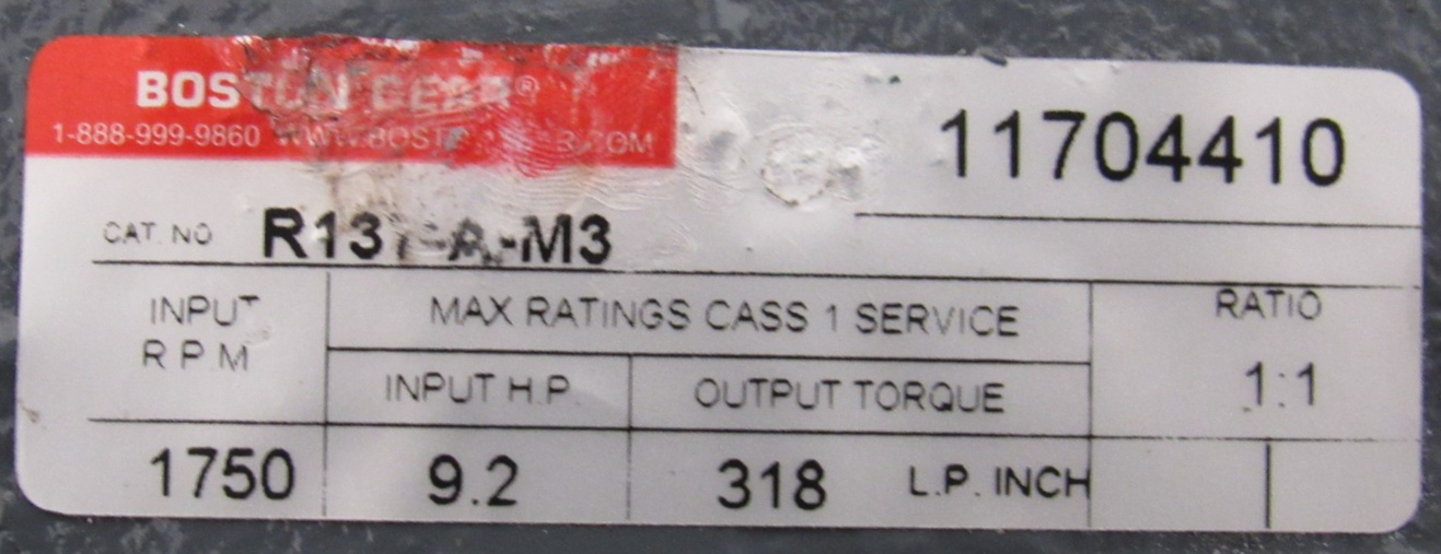 NEW BOSTON GEAR R137-A-M3 GEAR BOX 1:1 R137AM3 - SB Industrial Supply, Inc.
