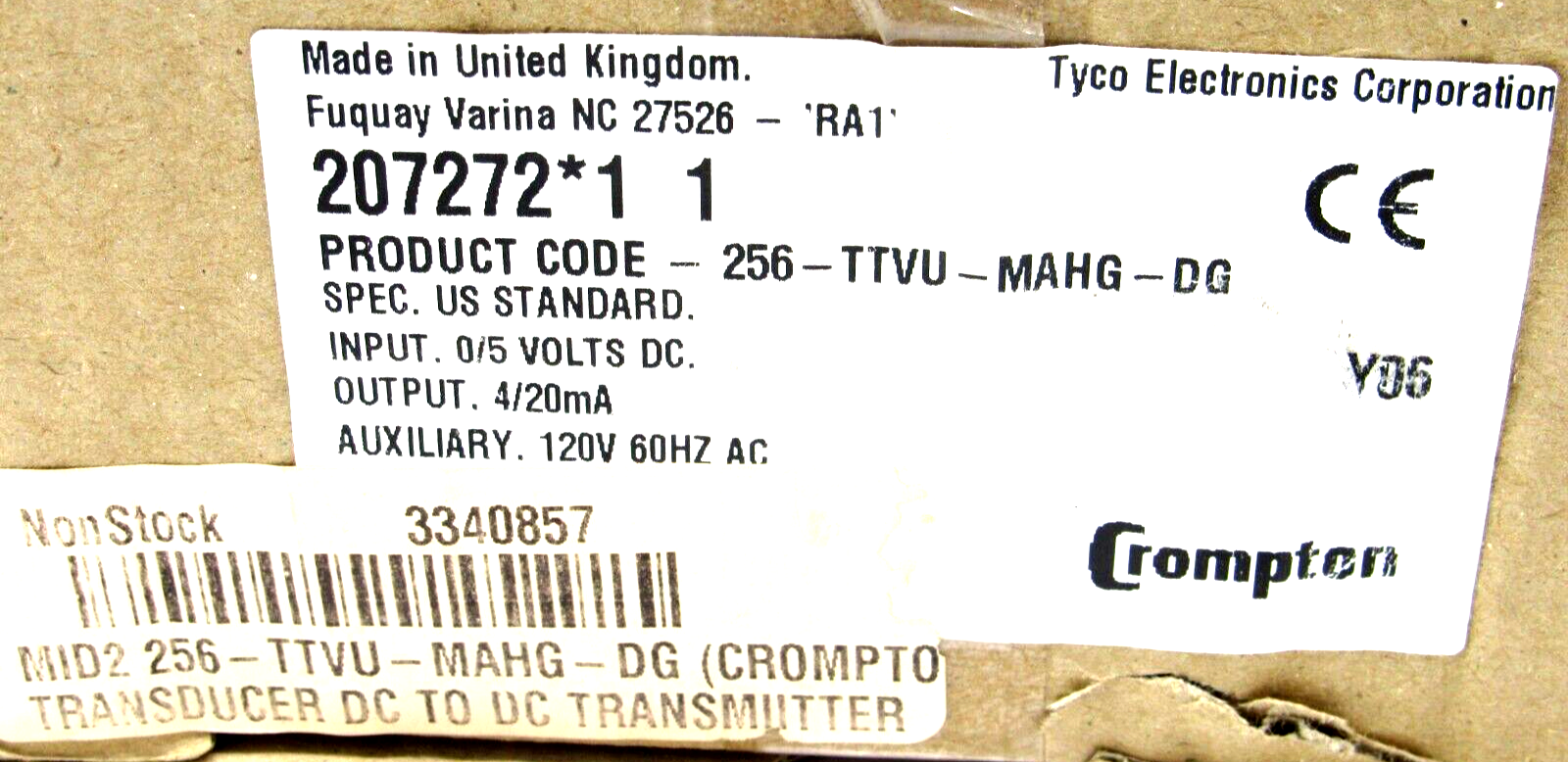 NEW CROMPTON 256-TTVU-MAHG-DG TRANSDUCER 256TTVUMAHGDG - Image 5