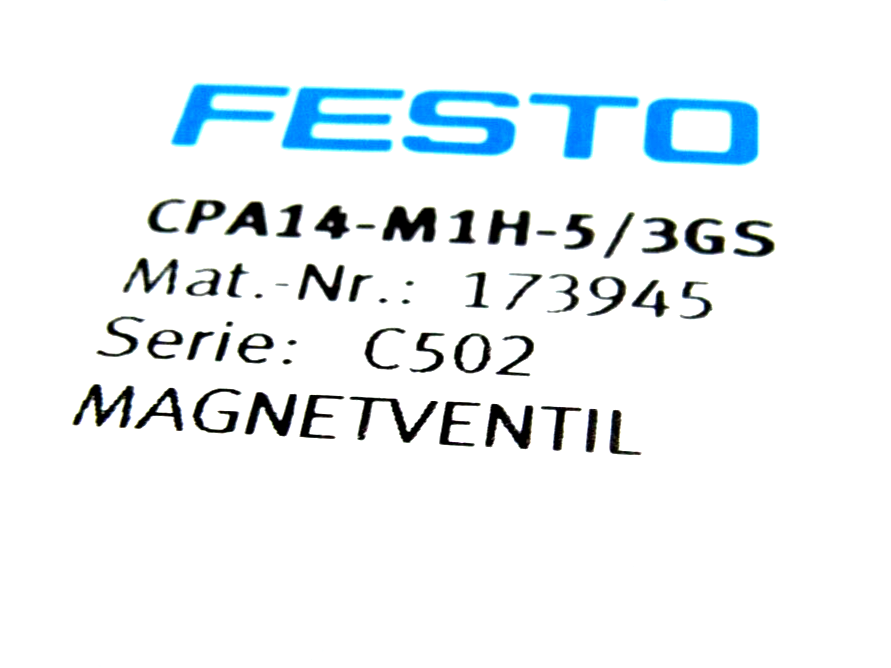 NEW FESTO CPA14-M1H--5/3GS SOLENOID VALVE CPA14M1H53GS - Image 5