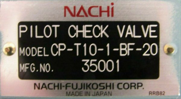 NEW NACHI CP-T10-1-BF-20 PILOT CHECK VALVE CPT101BF20 - Image 4