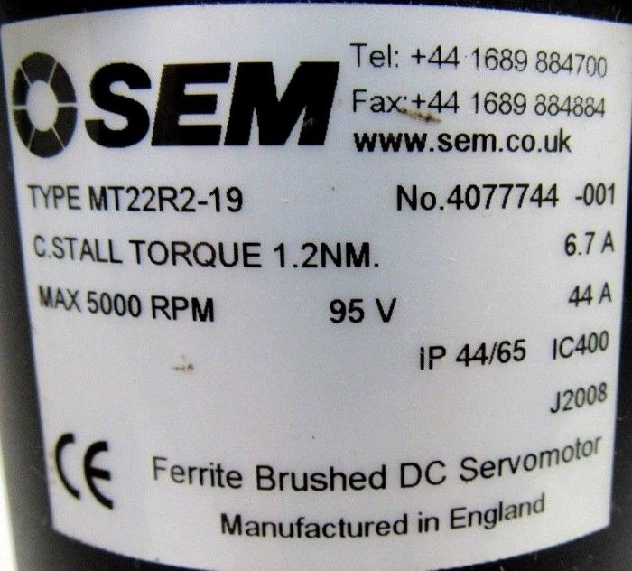 NEW SEM MT22R2-19 SERVO MOTOR WITH ERN-1120-250-5PS15-C8 ENCODER MT22R219 - Image 5