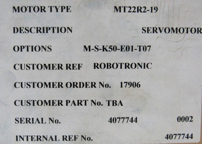 NEW SEM MT22R2-19 SERVO MOTOR WITH ERN-1120-250-5PS15-C8 ENCODER MT22R219 - Image 6