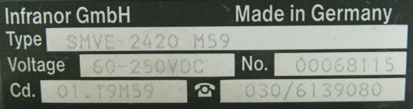 USED INFRANOR SMVE-2420-M59 POWER SUPPLY SMVE2420M59 - Image 4