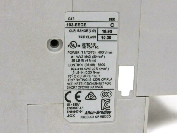 NEW ALLEN BRADLEY 193-EEGE OVERLOAD RELAY SERIES C 193EEGE - Image 5