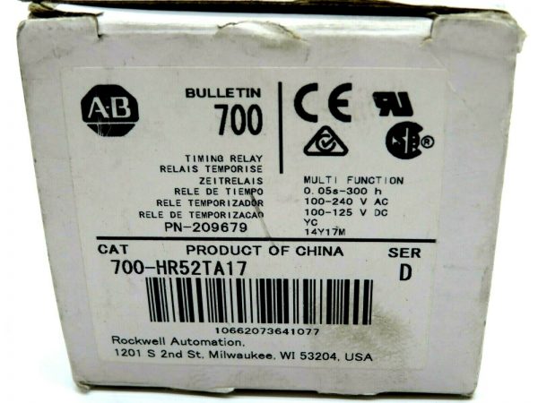NEW ALLEN BRADLEY 700-HR52TA17 TIMING RELAY SER D 700HR52TA17 - Image 5