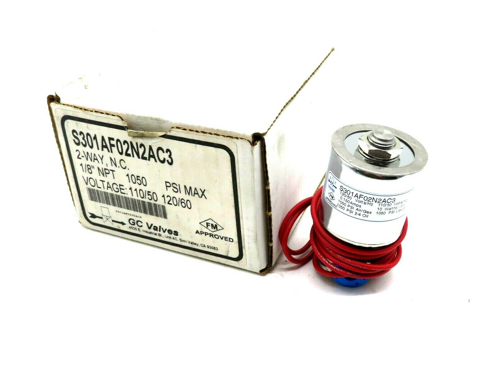NEW GC VALVES S301AF02N2AC3 VALVE 2 WAY N.C. 1/8"