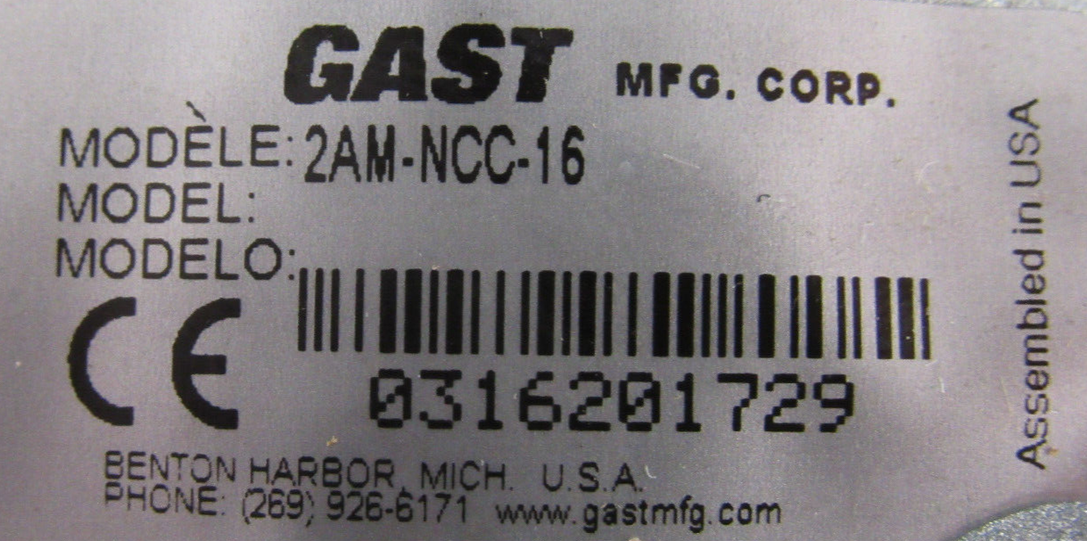 NEW GRACO 2AM-NCC-16 AIR MOTOR 3/4 HP COUNTERCLOCKWISE 1/2" DIA. 2AMNCC16 - Image 4