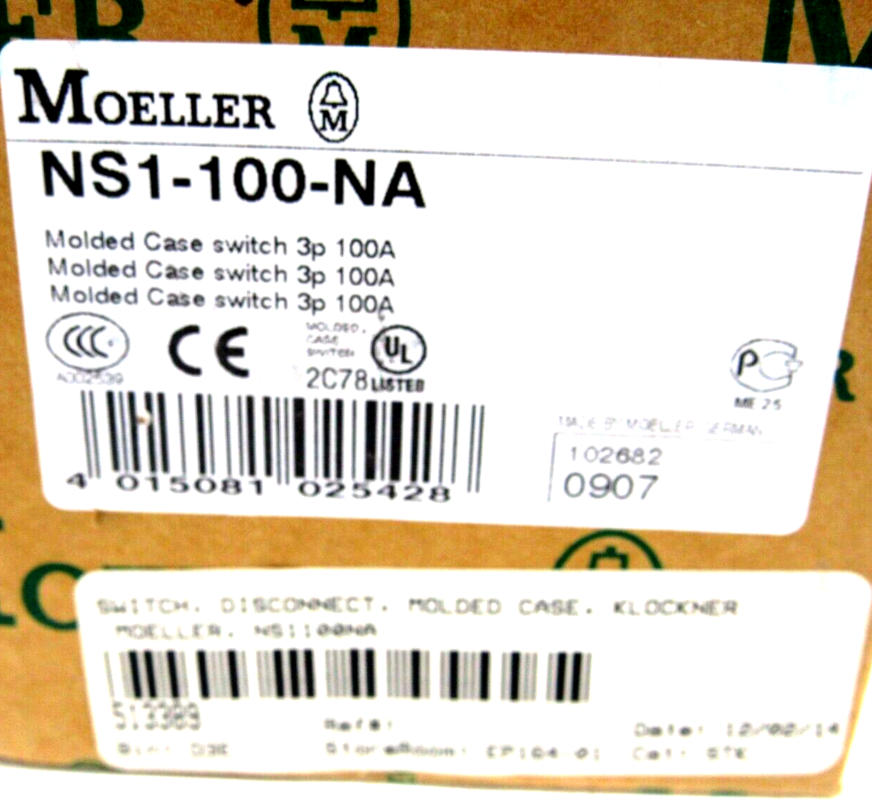 NEW MOELLER NS1-100-NA MOLDED CASE SWITCH NS1100NA - Image 5
