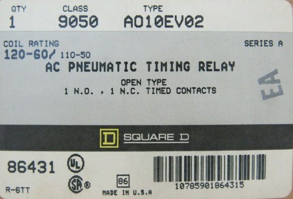 NEW SQUARE D 9050-AO10EV02 AC PNEUMATIC TIMING RELAY SER A 9050AO10EV02 - Image 5