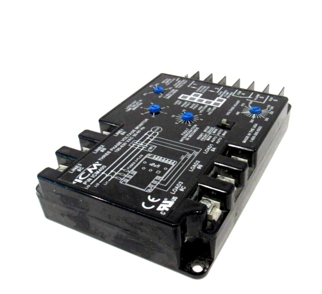 USED ICM CONTROLS ICM400 THREE PHASE VOLTAGE MONITOR