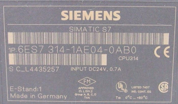 USED SIEMENS 6ES7314-1AE04-0AB0 CONTROLLER S7-300 6ES73141AE040AB0 - Image 4