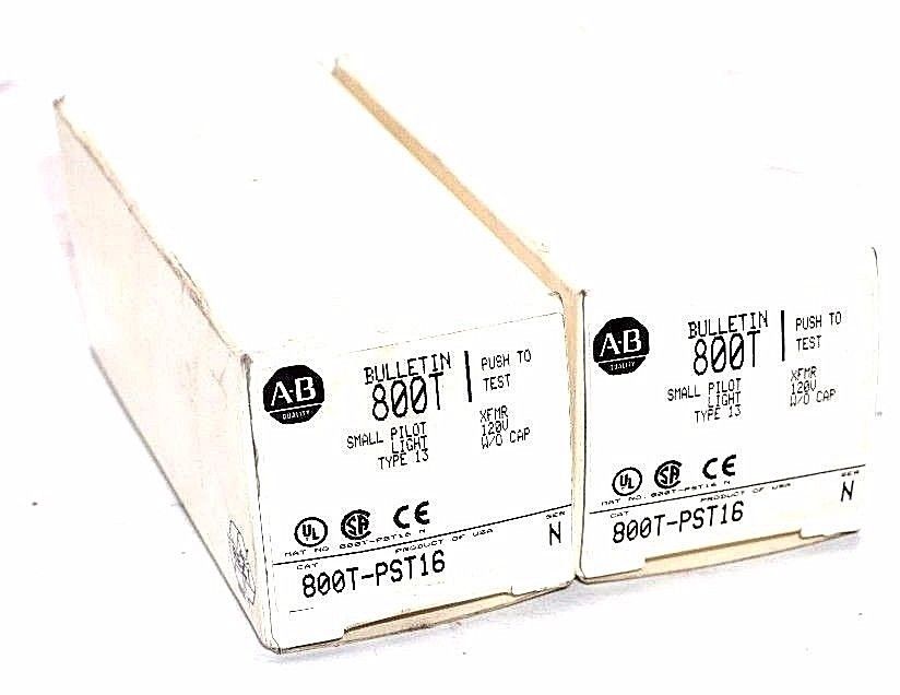 2 NEW ALLEN BRADLEY 800T-PST16 SER. N PILOT LIGHTS 800TPST16