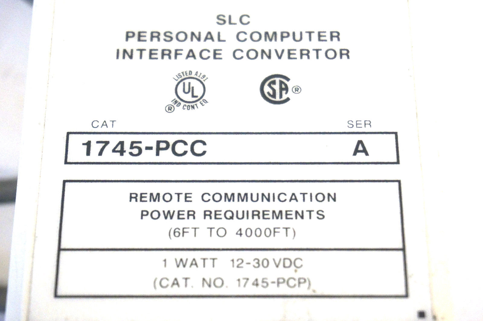 USED ALLEN BRADLEY 1745-PCC INTERFACE CONVERTER 1745PCC - Image 3