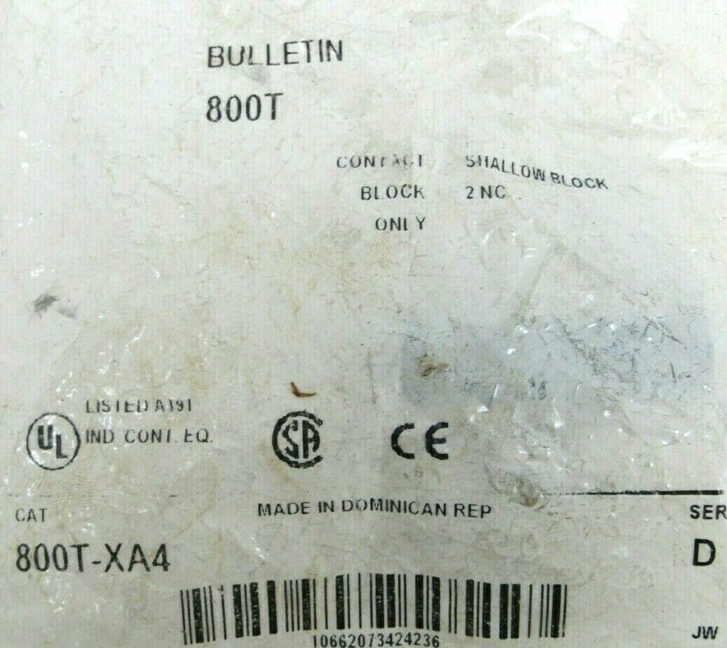 LOT OF 4 NEW ALLEN BRADLEY 800T-XA4 CONTACT BLOCKS 800TXA4 - Image 3