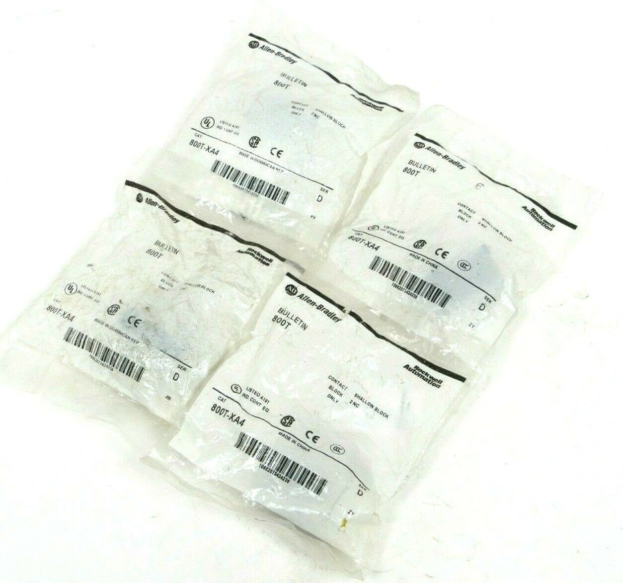 LOT OF 4 NEW ALLEN BRADLEY 800T-XA4 CONTACT BLOCKS 800TXA4