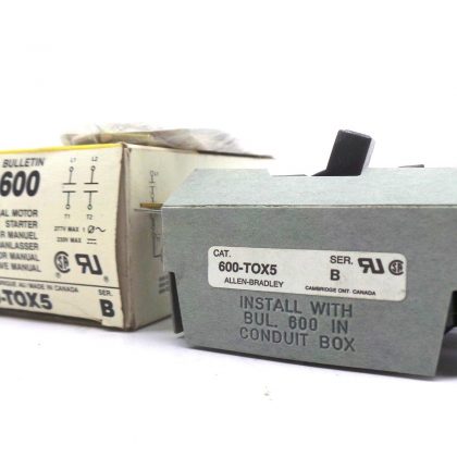 NEW ALLEN BRADLEY 600-TOX5 MANUAL STARTING SWITCH SERIES B 600TOX5