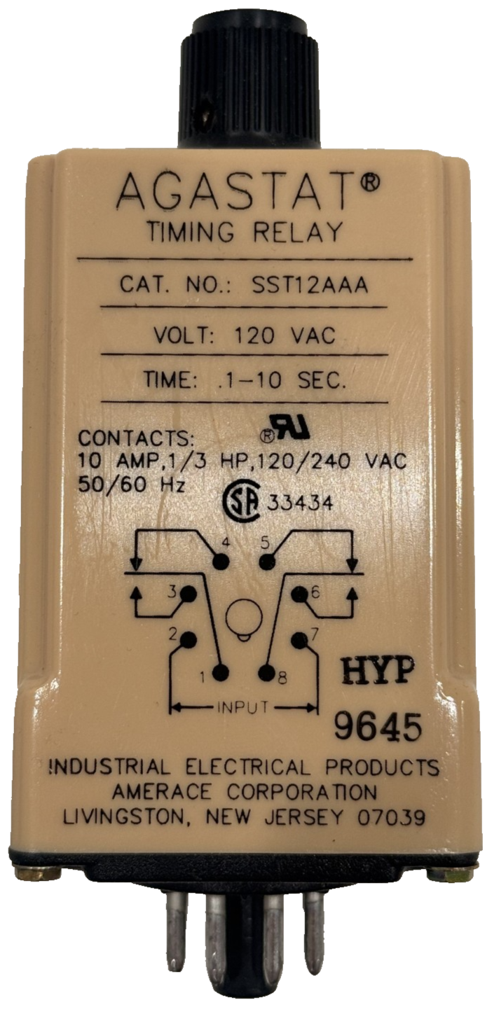 NEW AMERACE AGASTAT SST12AAA SOLID STATE TIMING RELAY 12V AC 1-10 SEC - Image 6