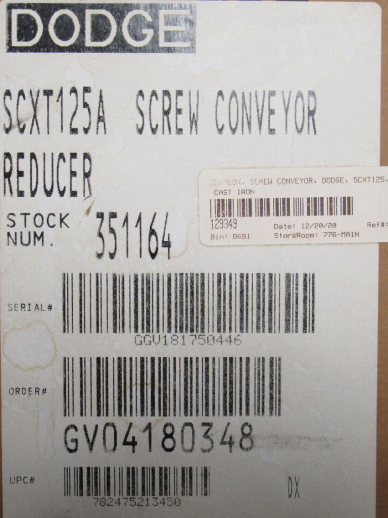 NEW DODGE SCXT125A SCREW CONVEYOR REDUCER 351164 - SB Industrial Supply ...