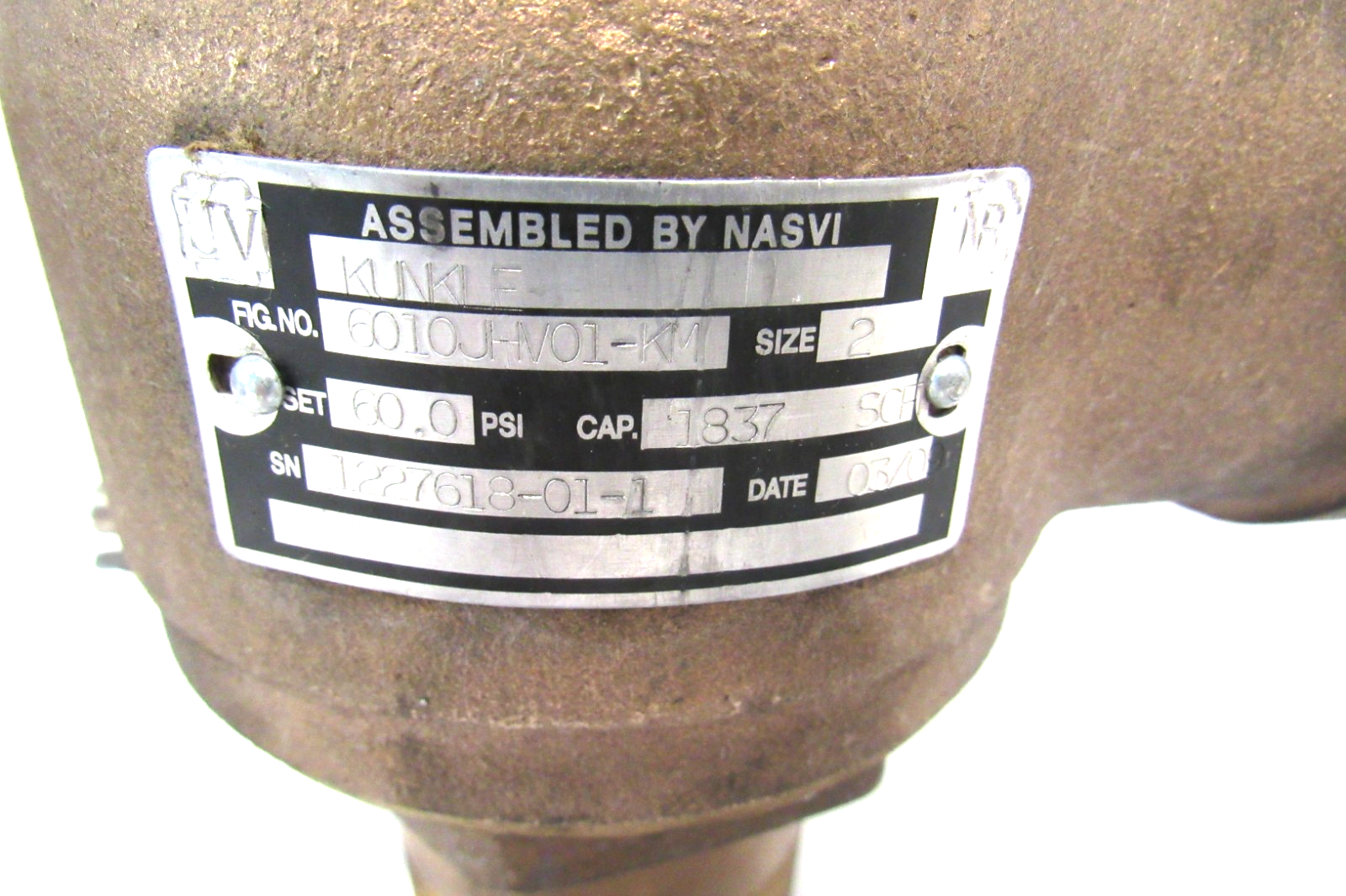 NEW KUNKLE 6010JHV01-KM SAFETY VALVE 6010JHV01KM - Image 5