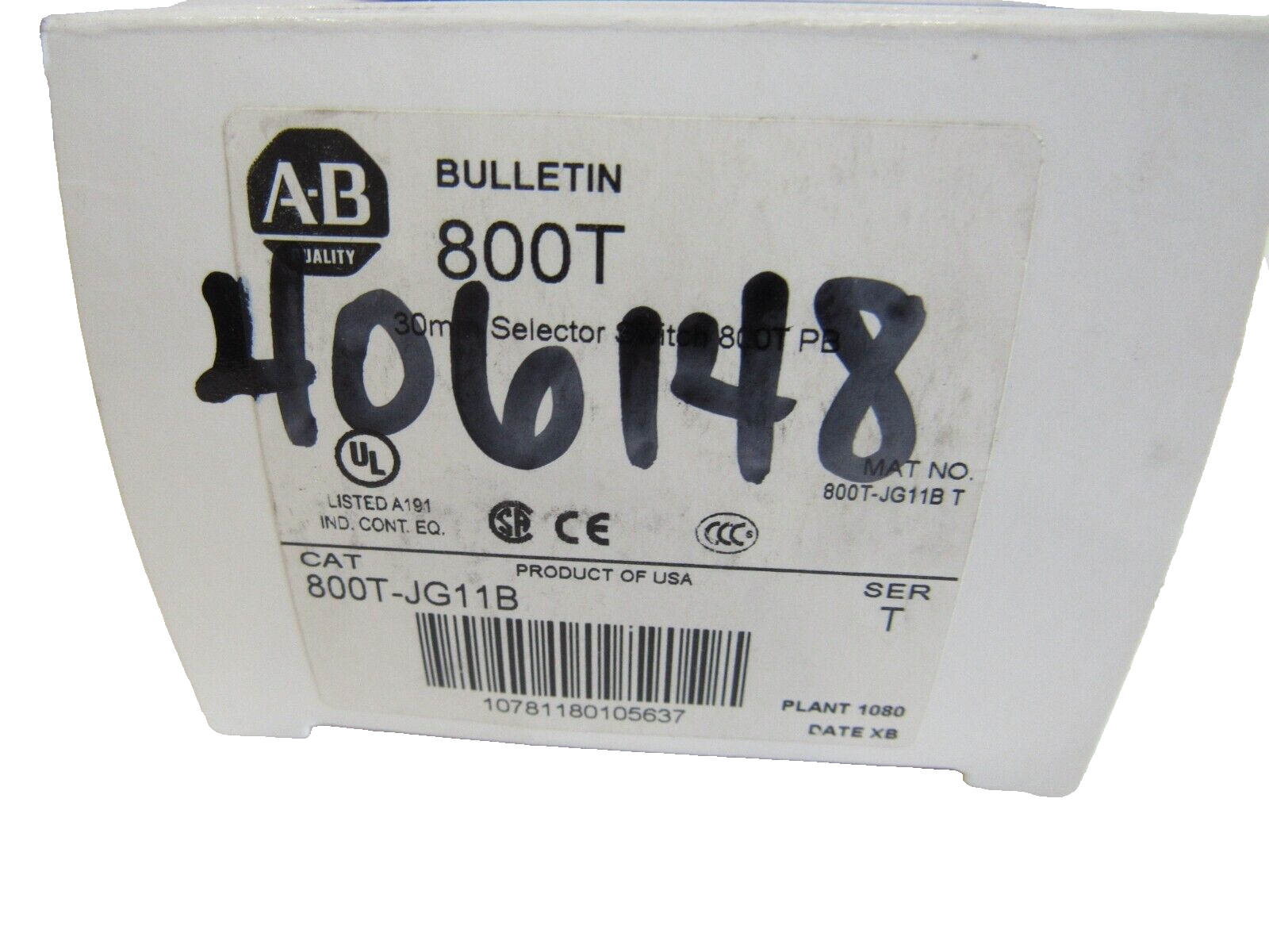 ALLEN BRADLEY 800T-JG11B SELECTOR SWITCH SER. T 800TJG11B NEW, SURPLUS - Image 6