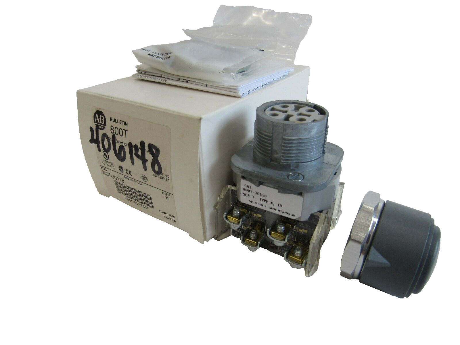 ALLEN BRADLEY 800T-JG11B SELECTOR SWITCH SER. T 800TJG11B NEW, SURPLUS