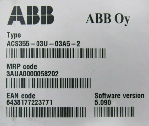 NEW ABB ACS355-03U-03A5-2 VARIABLE FREQUENCY DRIVE 3/4HP ACS-CP-A ACS35503U03A52 - Image 8