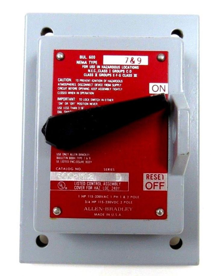 NEW ALLEN BRADLEY 600-N12 MANUAL STARTING SWITCH 600N12 - Image 3