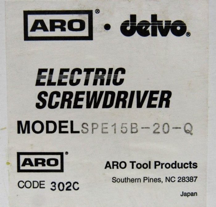 NEW ARO DELVO SPE15B-20-Q ELECTRIC SCREWDRIVER SPE15B20Q - Image 6