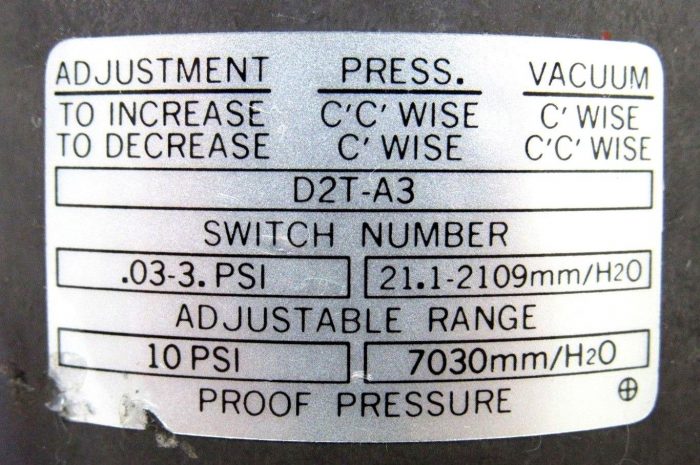 NEW BARKSDALE D2T-A3 PRESSURE/VACUUM SWITCH D2TA3 - Image 4