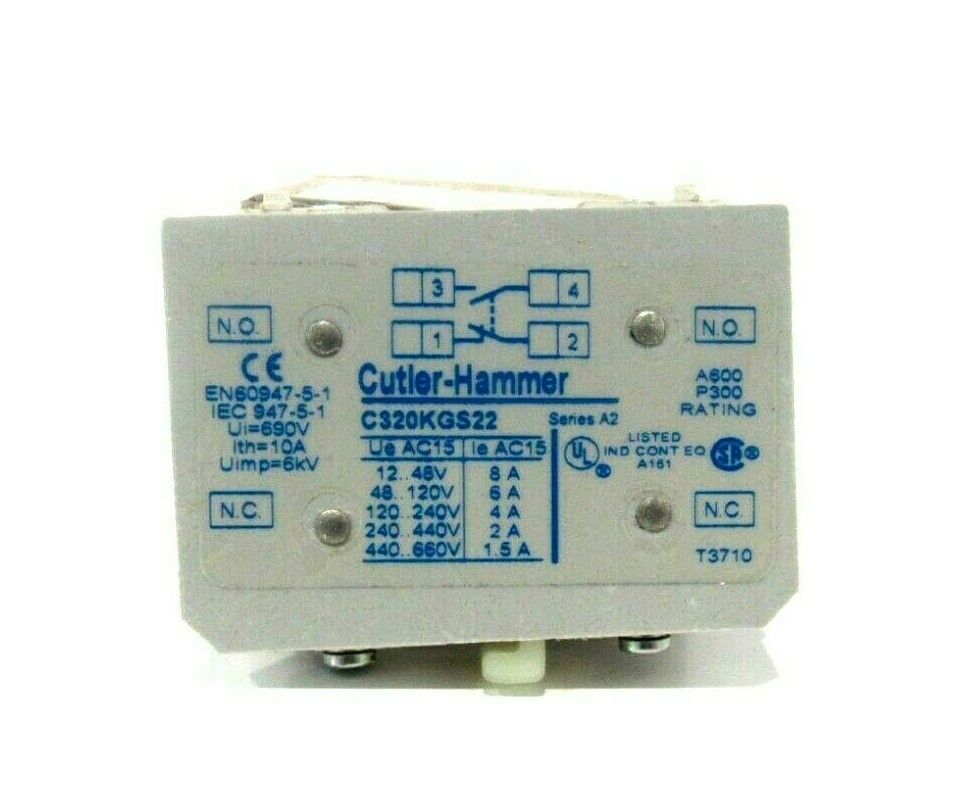 NEW EATON CUTLER HAMMER C320KGS22 AUXILIARY CONTACT SER.A2 C320KGS22 - Image 3