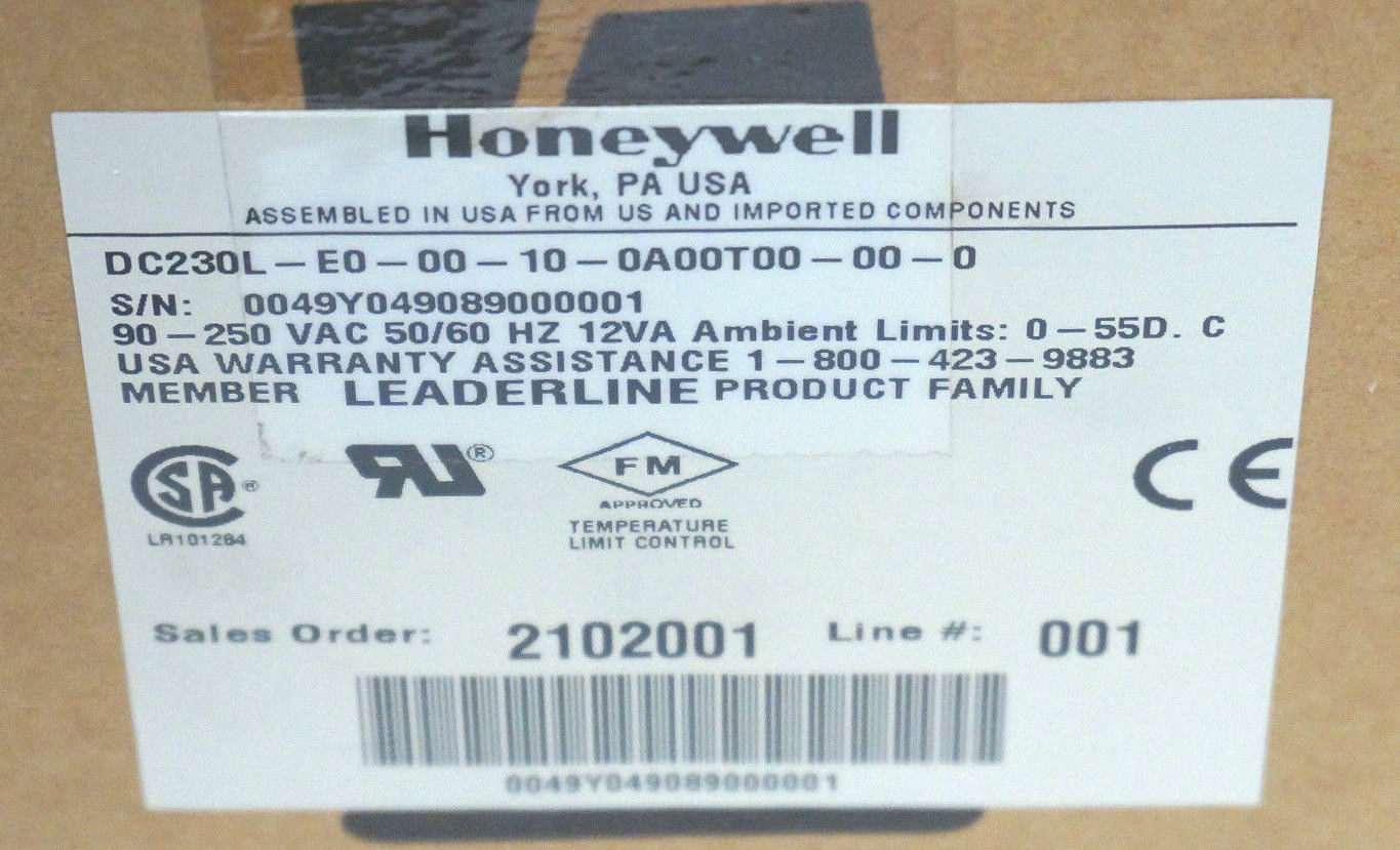NEW HONEYWELL DC230L-E0-00-10-0A00T00-00-0 TEMPERATURE CONTROLLER UDC2300 - Image 3