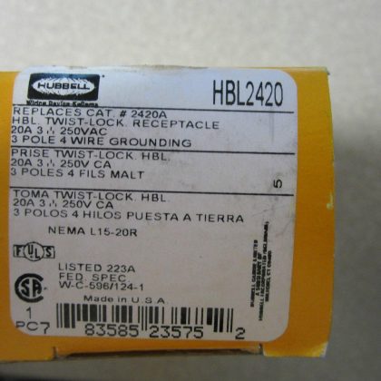 NEW HUBBELL  HBL2420 CONNECTOR