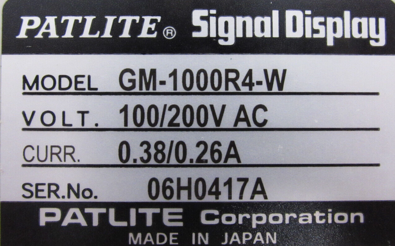 NEW PATLITE GM-1000R4-W SIGNAL DISPLAY 100/200V GM1000R4W - Image 5