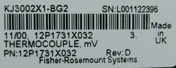 USED FISHER ROSEMOUNT DELTA V 12P1731X032 THERMOCOUPLE KJ3002X1-BG2 REV D - Image 5