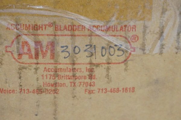 NEW ACCUMULATORS INC. AM3031003 ACCUMIGHT BLADDER ACCUMULATOR N-AM3031003 - Image 4