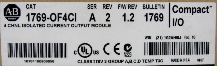 NEW ALLEN BRADLEY 1769-OF4CI OUTPUT MODULE SER A 1769OF4CI 1769-0F4CI - Image 4