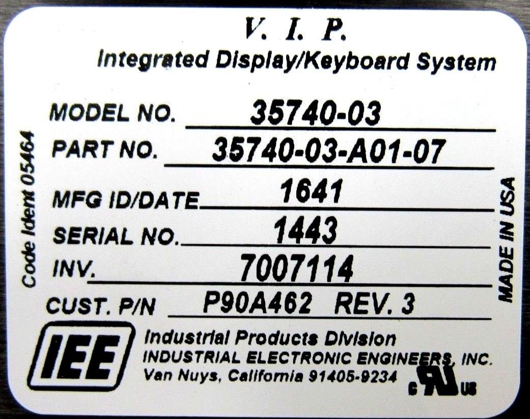 NEW IEE 35740-03 INTERFACE DISPLAY 35740-03-A01-07 3574003 AW35849-01 ...