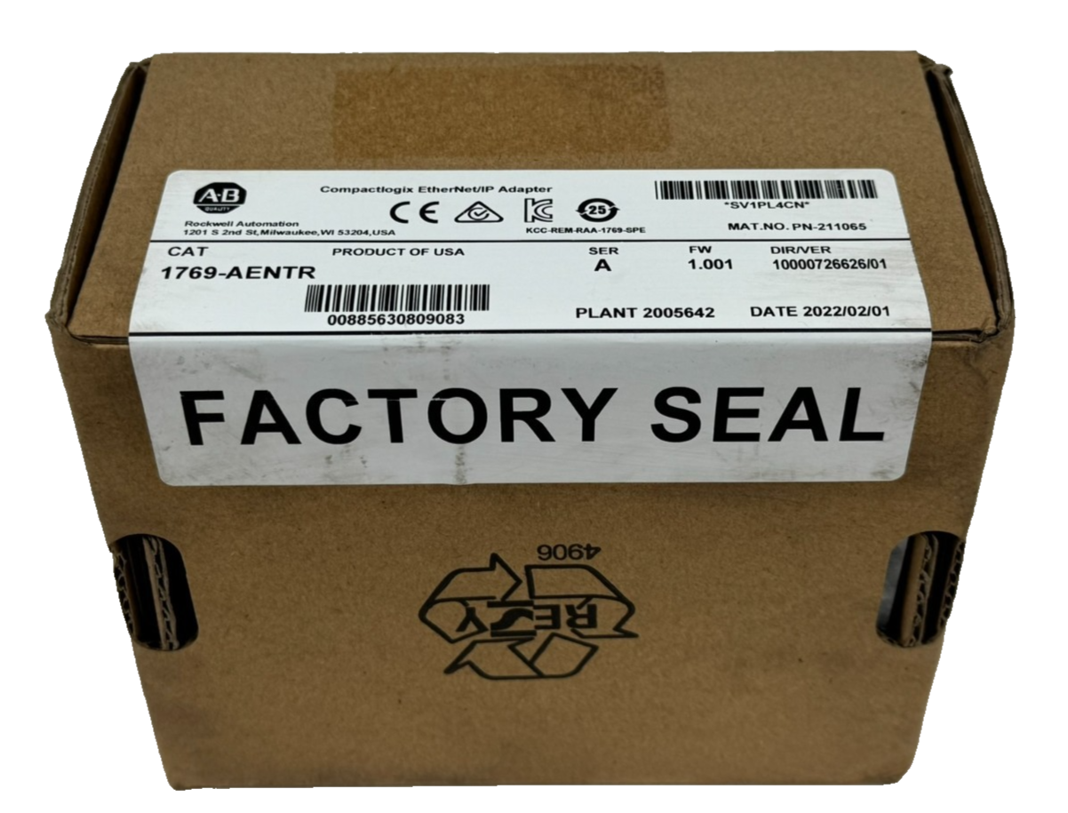 ALLEN BRADLEY 1769-AENTR ETHERNET/IP ADAPTER SER. A UNOPENED SURPLUS ...