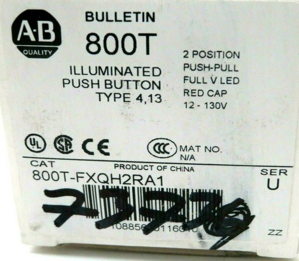 NEW ALLEN BRADLEY 800T-FXQH2RA1 2 POSITION PUSH BUTTON 12-130V 800TFXQH2RA1 - Image 4