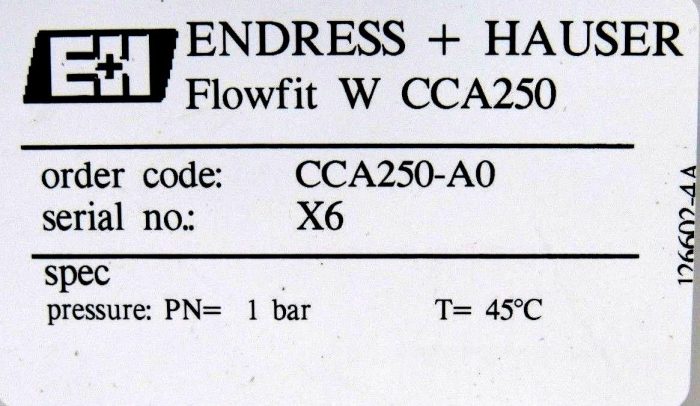 NEW ENDRESS+HAUSER CCA250-A0 FLOWFIT FLOW ASSEMBLY CCA250A0 - Image 4