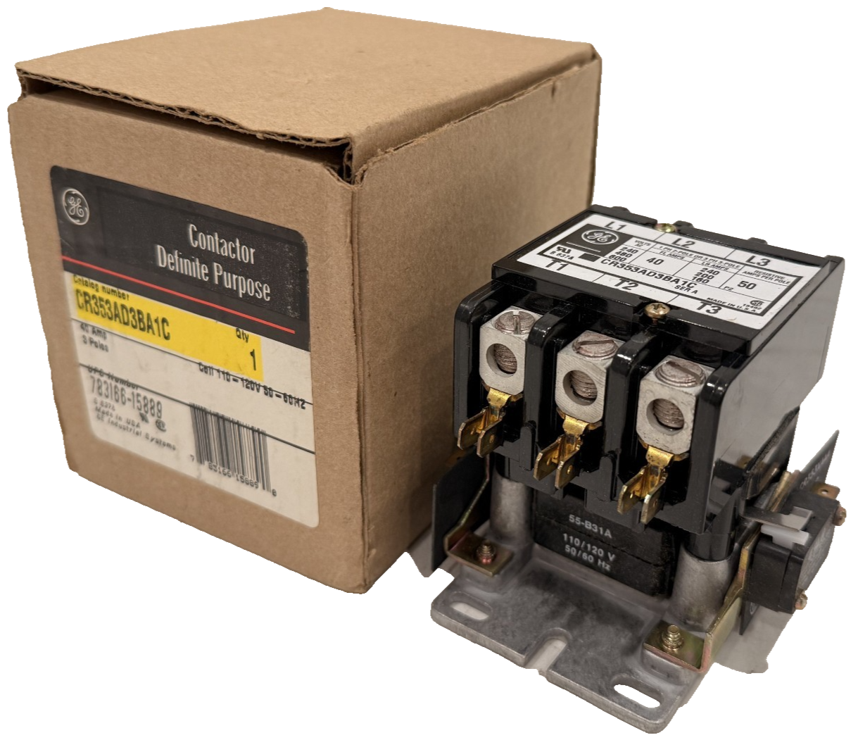 NEW GE CR353AD3BA1C DEFINITE PURPOSE CONTACTOR 40AMP 3 POLES - SB ...
