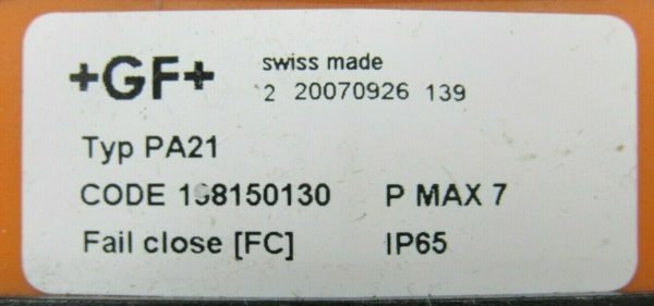 NEW GEORG FISCHER 198150130 PNEUMATIC ACTUATOR VALVE PA21 199278498 2" - Image 5
