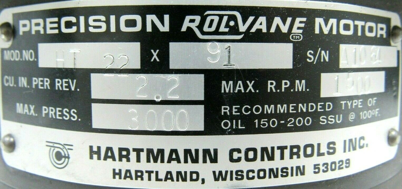NEW HARTMANN CONTROLS HT22x91 ROL-VANE MOTOR HT2291 - SB Industrial ...