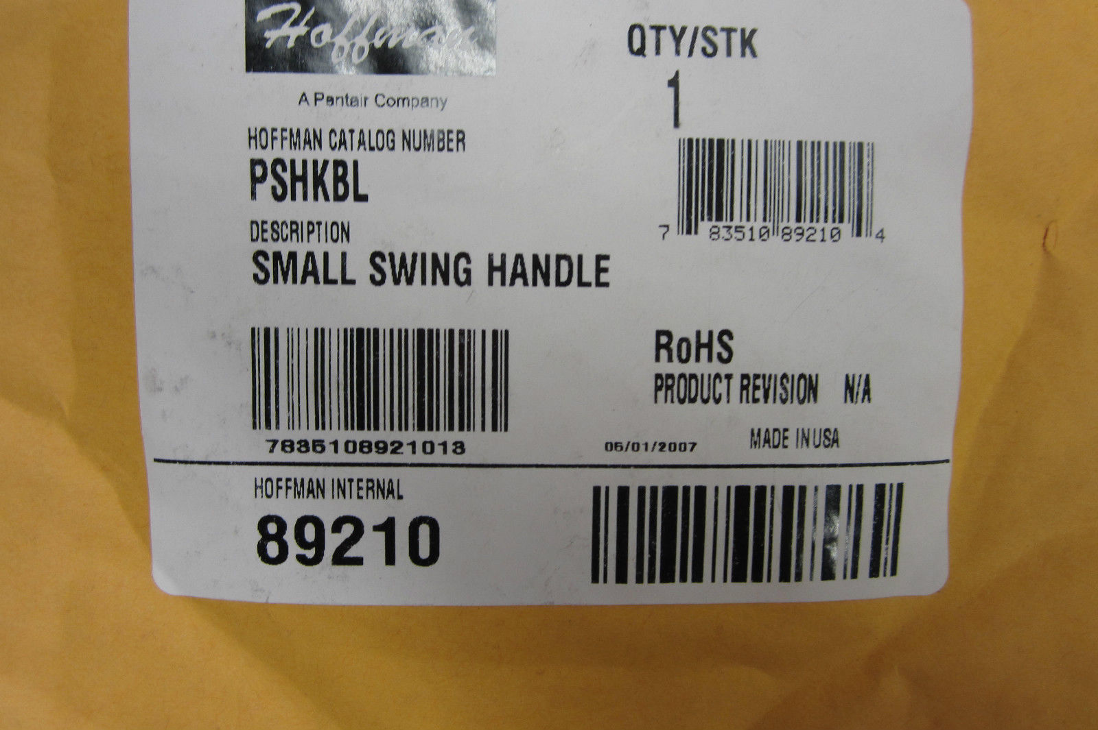 NEW HOFFMAN ENCLOSURES PSHKBL SMALL SWING HANDLE