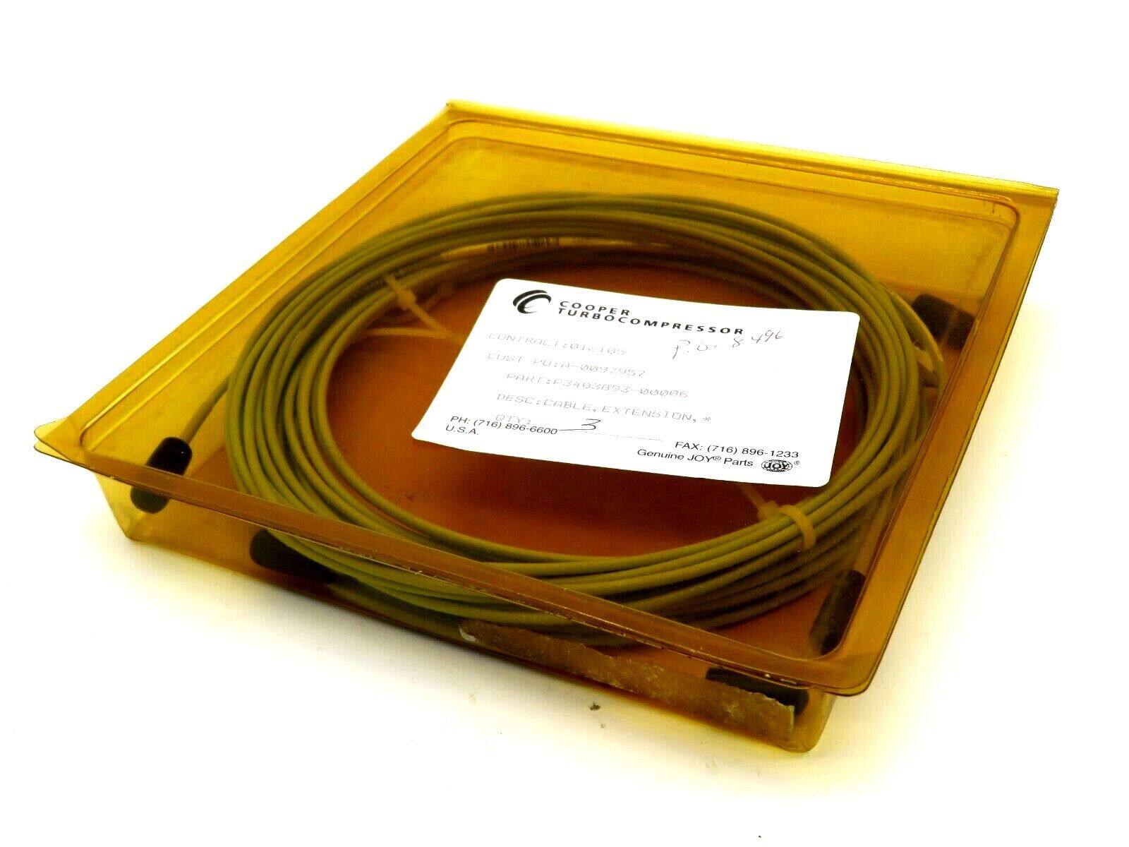 NEW LOT OF 3 BENTLEY NEVADA 330930-040-00-00 EXTENSION CABLE 3309300400000