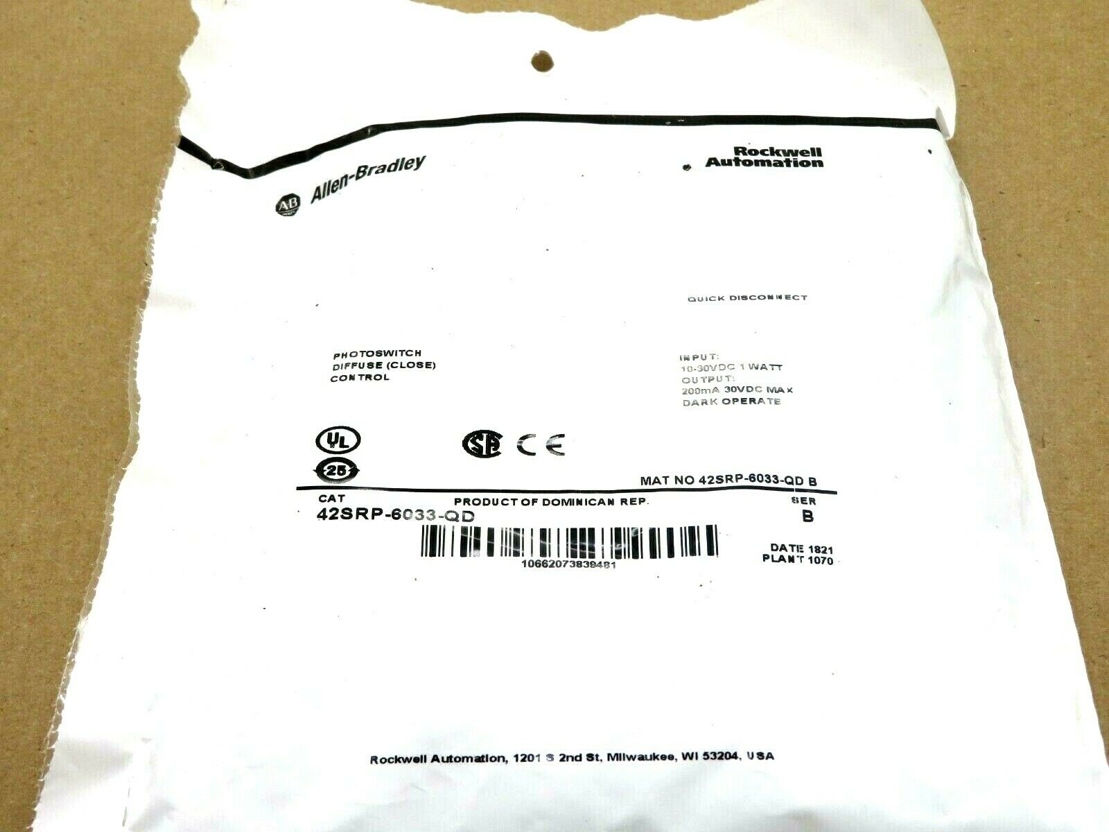 NEW ALLEN BRADLEY 42SRP-6033-QD COMPACT PHOTOSWITCH 42SRP6033QD - Image 3